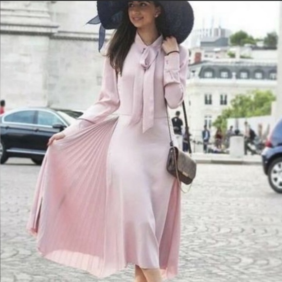 H&M Dresses Hm Baby Pink Satin Dress Poshmark